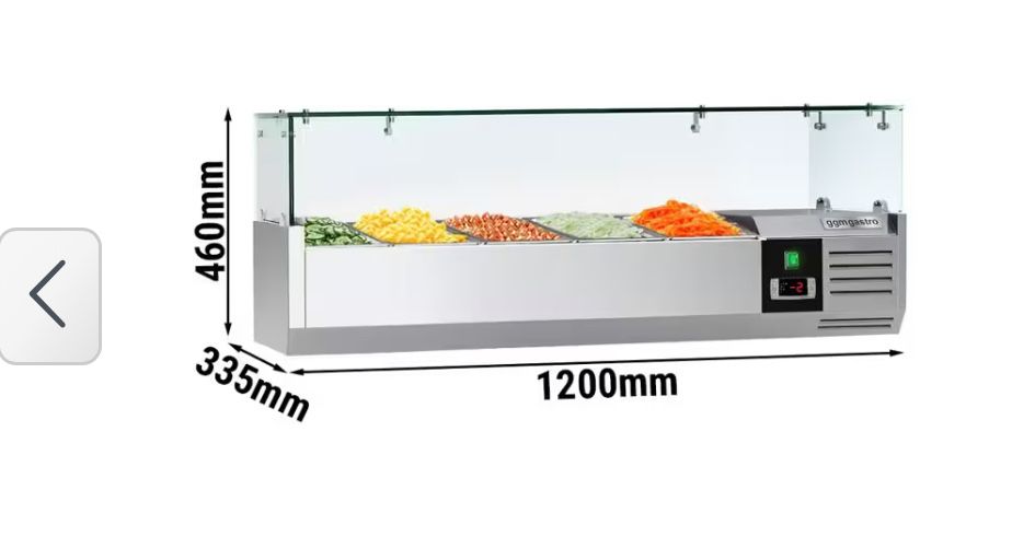Saladeira Refrigerada para Balcão com 5 conteiners