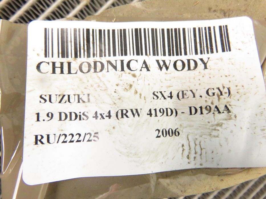 Chłodnica Wody Suzuki Sx4 (ey, Gy) 1.9 Ddis 4x4 (rw 419d) - D19aa