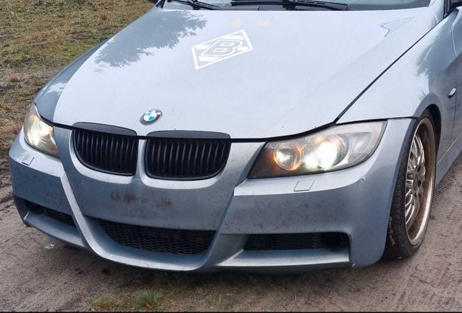 Maska błotnik zderzak lampy cały przód BMW E90 E91 arktis metallic