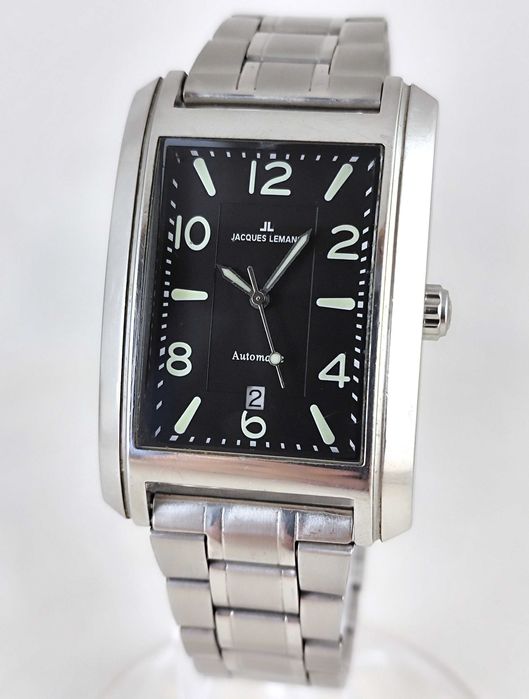 Крупные часы JACQUES LEMANS. Автоподзавод. Оригинал. Новый браслет