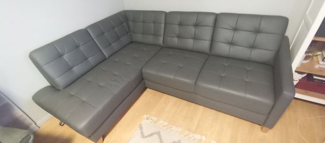 Narożnik skórzany szary MALMO lewy
