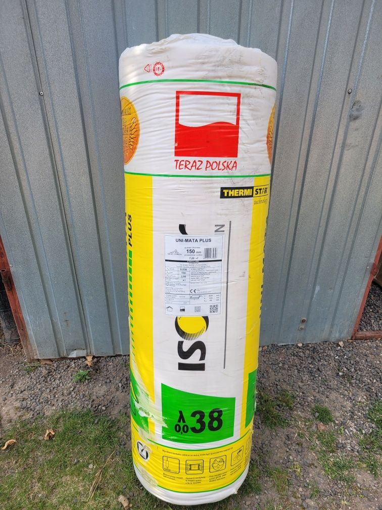 Wełna  Isover Uni Mata Plus gr 20cm 38lambda dwie rolki