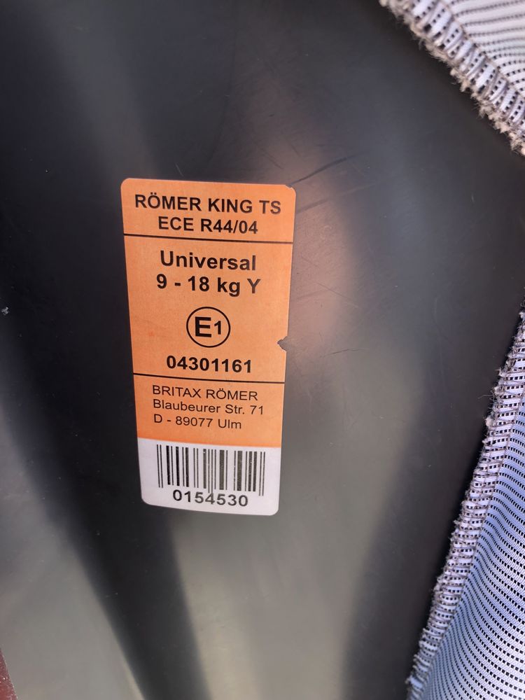 Fotelik Romer King TS 9-18kg