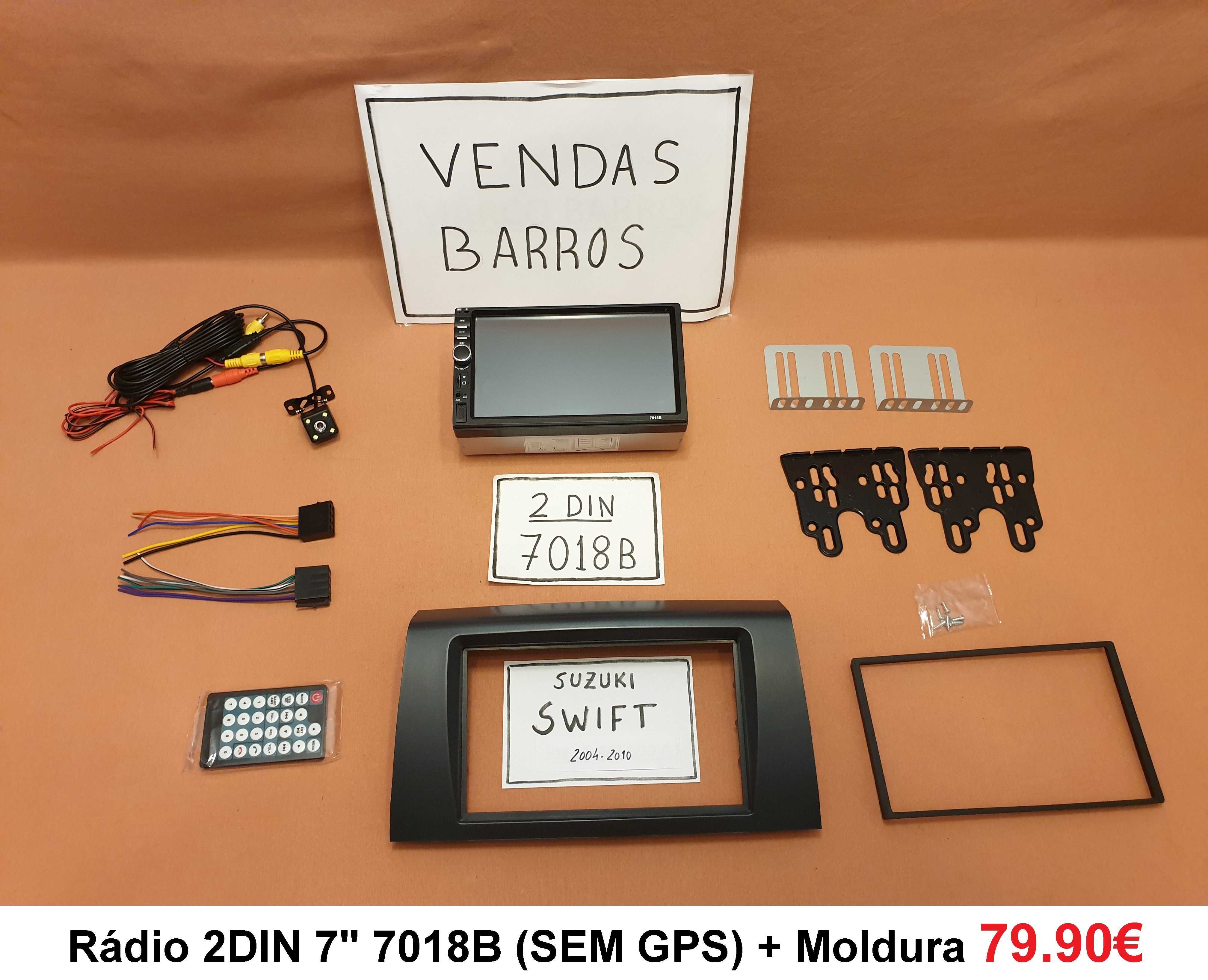 (NOVO) Rádio 2DIN • SUZUKI Swift (2004 até 2017) • Android GPS Moldura