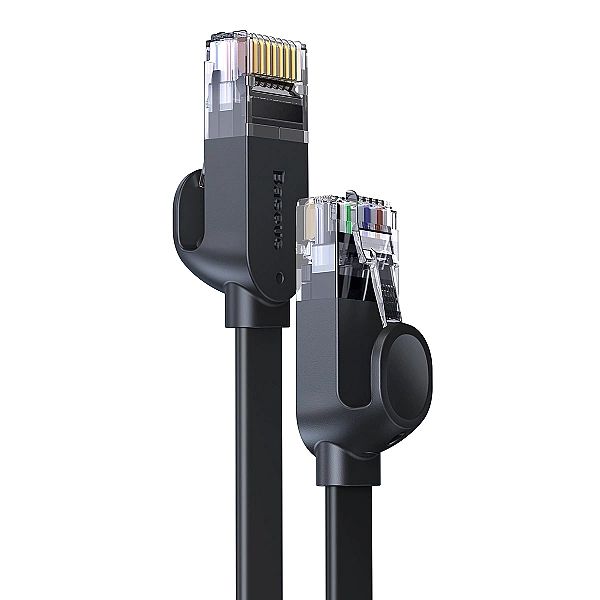Baseus Speed Six kabel sieciowy płaski RJ45/1000Mbps 10m czarny (WKJS)