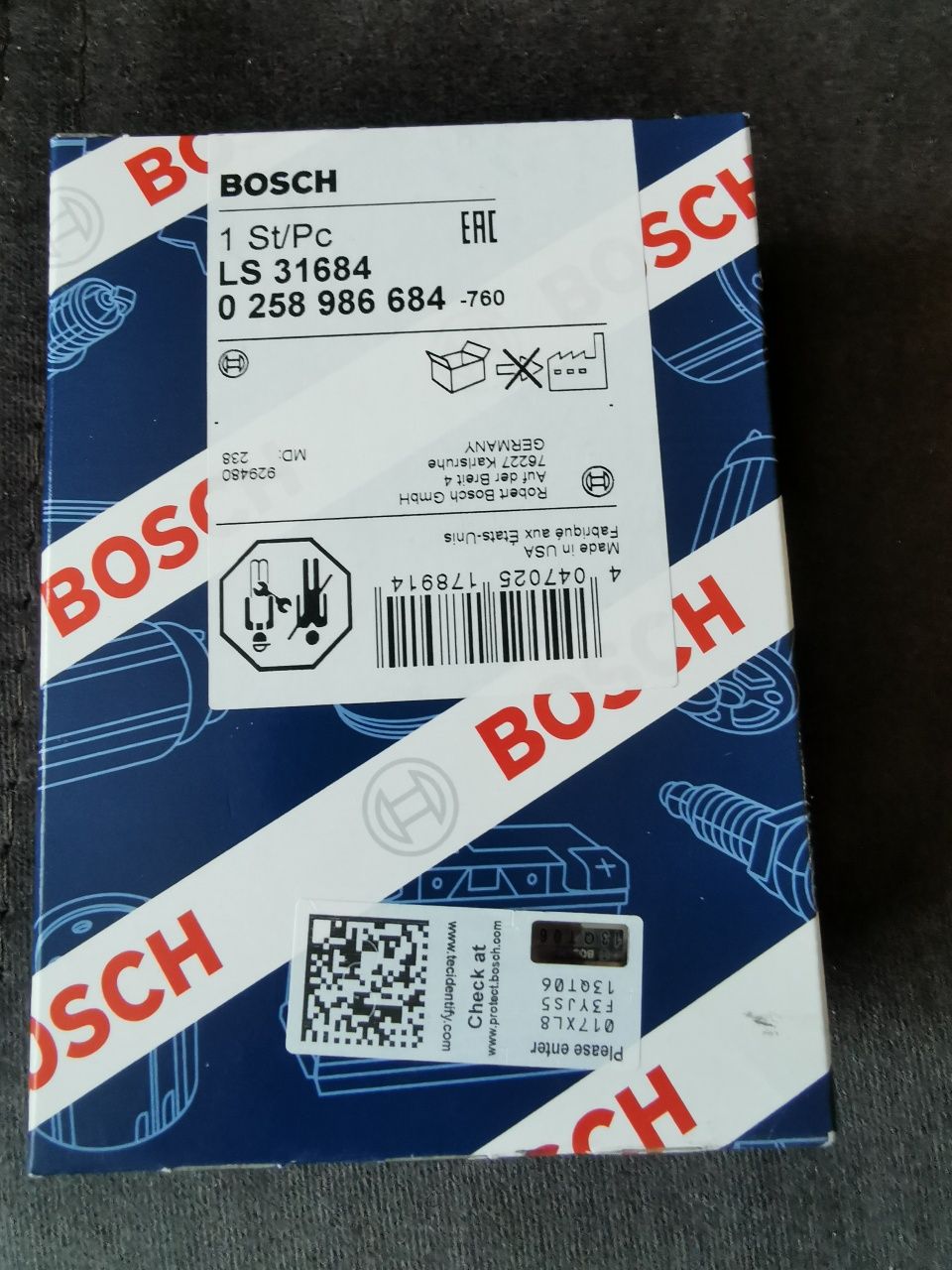 0258986684 Bosch лямбда-зонд, датчик кислорода