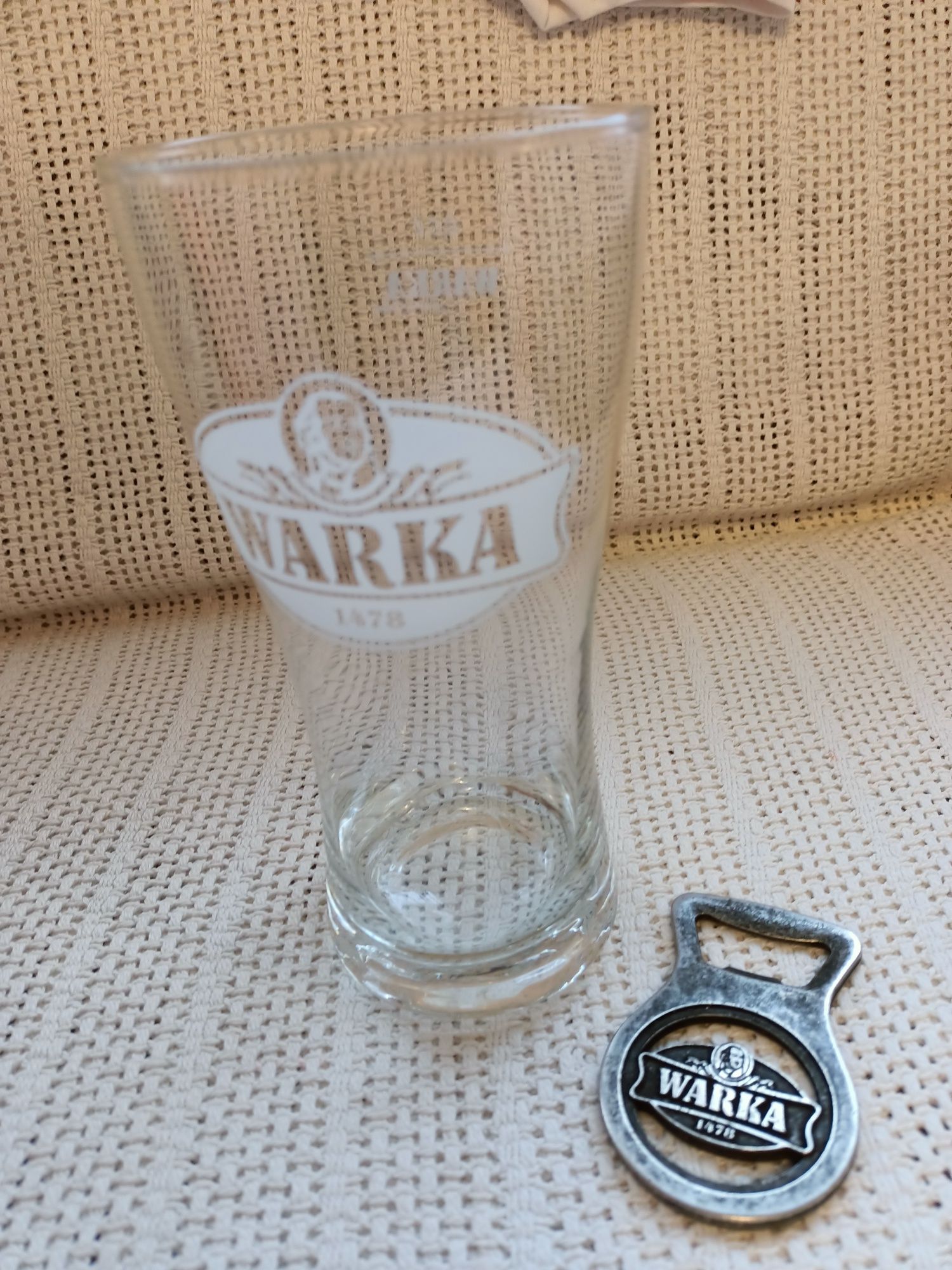 Szklanka do piwa WARKA plus otwieracz z logo