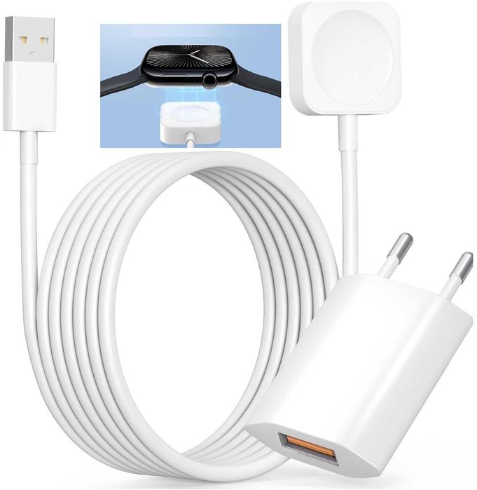 Ładowarka Magnetyczna Induk do Apple Watch 5W USB-C Kabel 1M + Adapter