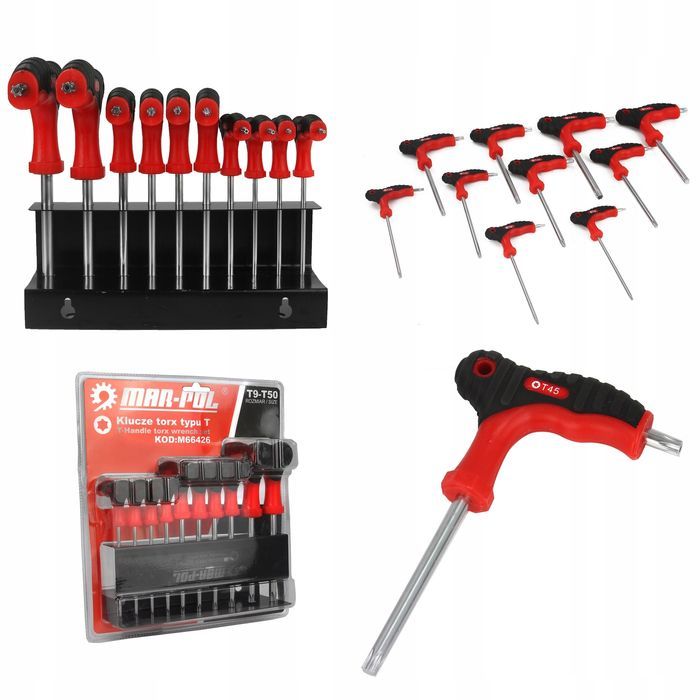 Zestaw Kluczy Wkrętaki Torx Typu T T9-T50 10El