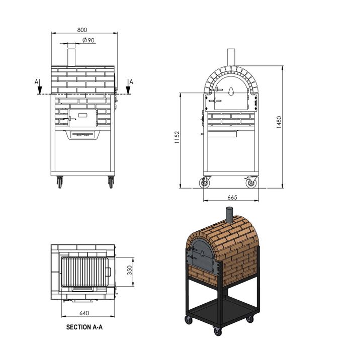 Forno Ecológico a Lenha e de Alta Eficiência para Uso Culinário