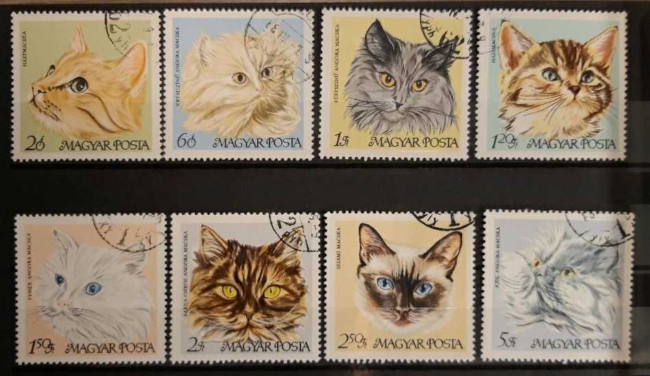 Węgry. Znaczki pocztowe Koty rasowe. Kasowane. 1968 rok. Mi 2387B-94B