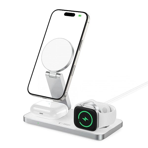 Ładowarka indukcyjna Tech-Protect QI15W-A47 MagSafe 3w1 + kabel USB-C
