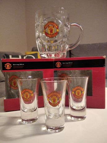 Manchester United - zestaw 3 kufle + 3 kieliszki - oficjalny produkt