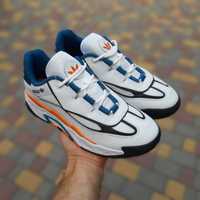 ХІТ ПРОДАЖ! Кросівки Adidas Niteball White with blue&orange | 42-