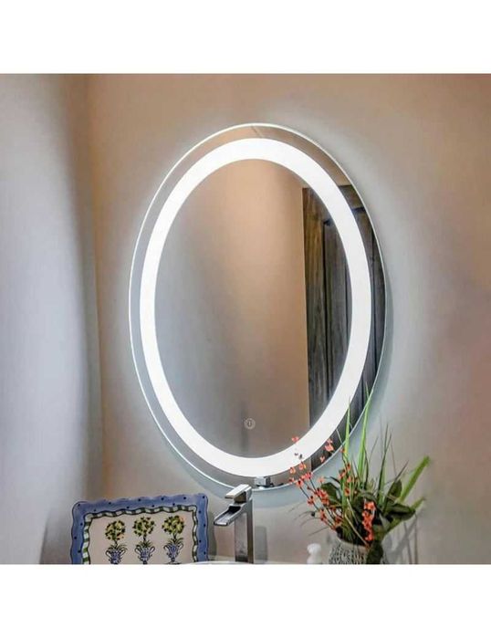 Lustro Z Oświetleniem LED Do Zawieszenia Włącznik Dotykowy 60 Cm