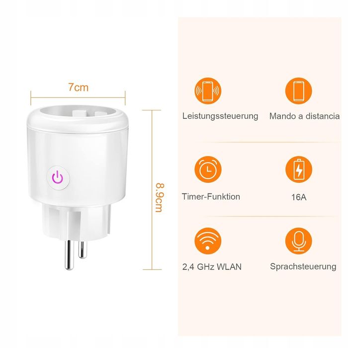 Gniazdo wtyczka inteligentna Surfou biała 1szt