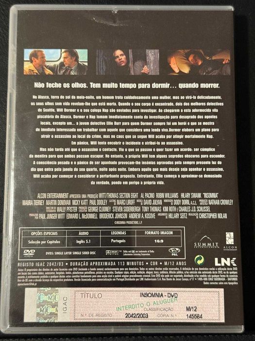 DVD do filme Insomnia