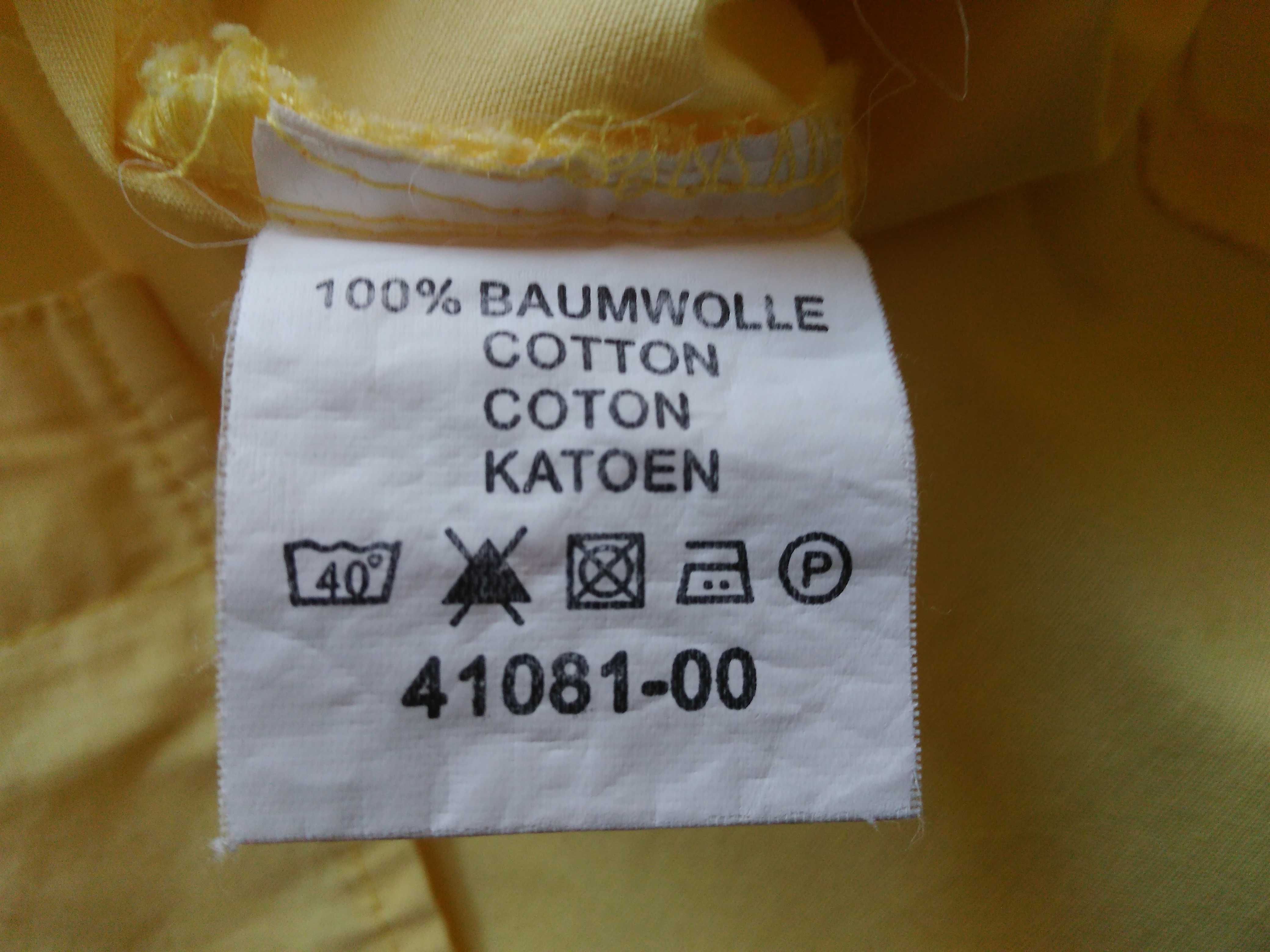 koszulowa bluzka żółta 100% bawełna - 64,5 cm x2 w biuście