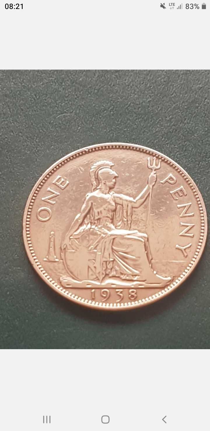 Wielkiej Brytanii w Wielkiej Brytanii 1 ONE PENNY GEORGE VI 1938