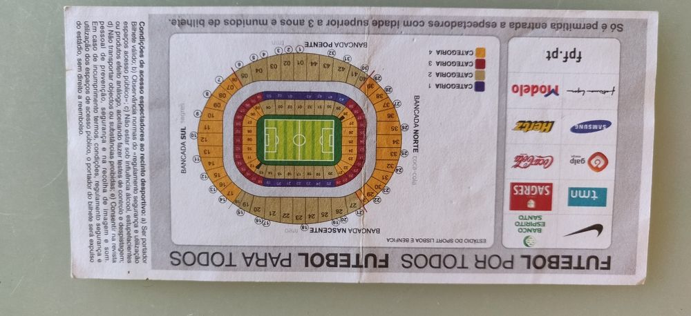 Bilhete Portugal Hungria FIFA 2010