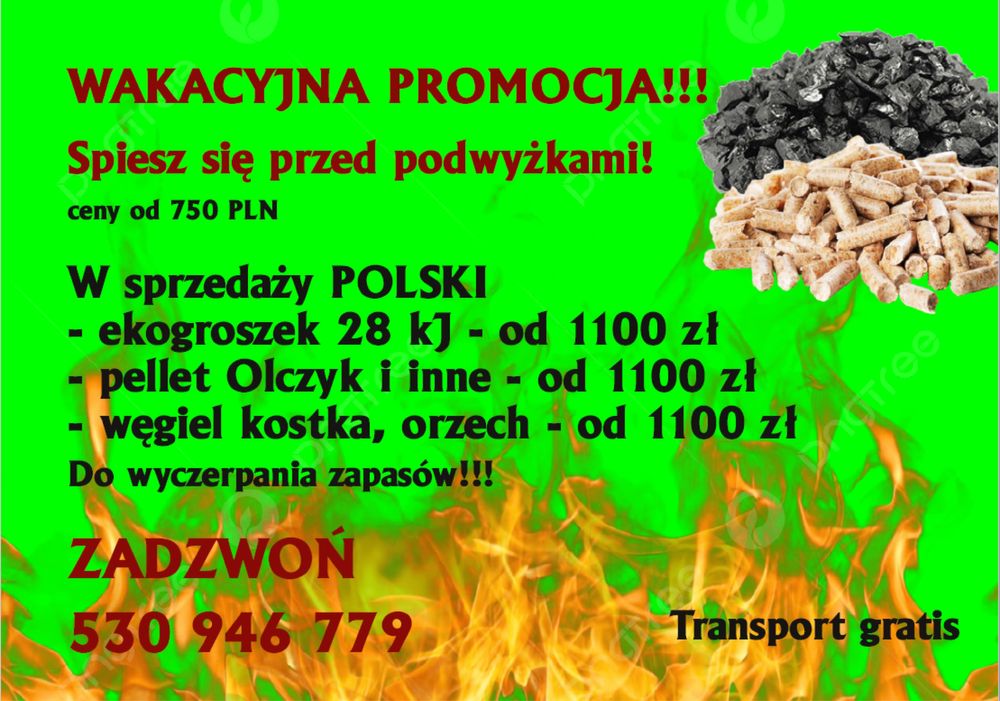 Ekogroszek 27Mj/kg węgiel polskie kopalnie Pellet Przysucha