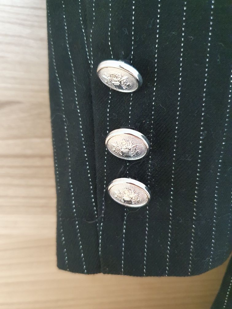 Sukienka ze spodenkami, marynarka, czarna ze srebrną nitką, r. XL