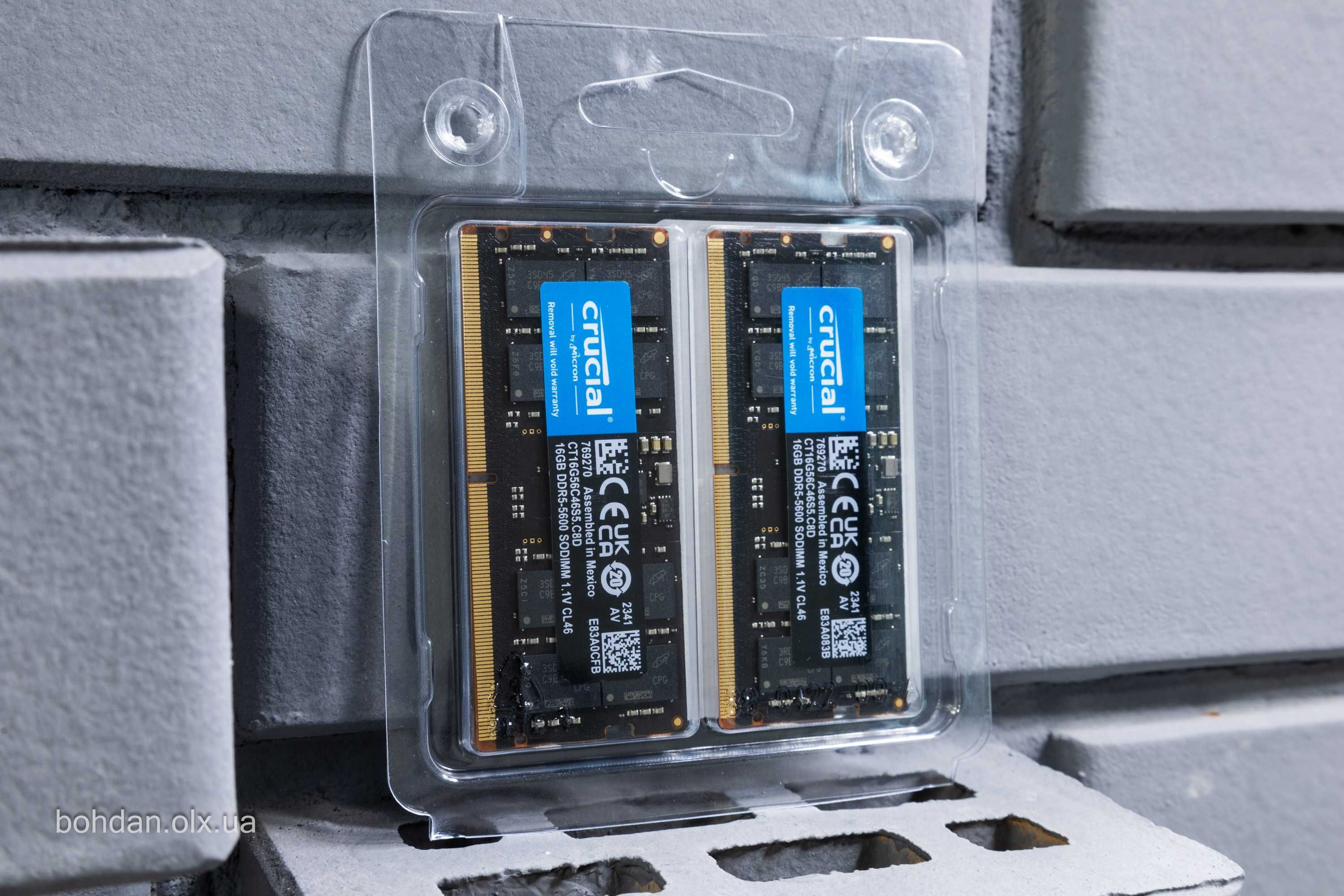 2x16GB Crucial 5600MHz DDR5 SODIMM RAM kit (CT2K16G56C46S5)