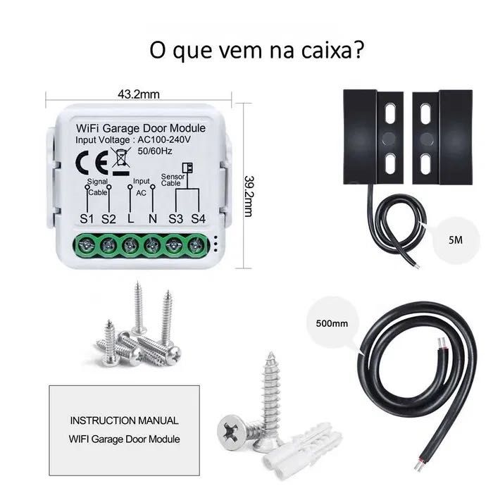 Controlador de abertura e fecho do portão de garagem * WiFi * Tuya