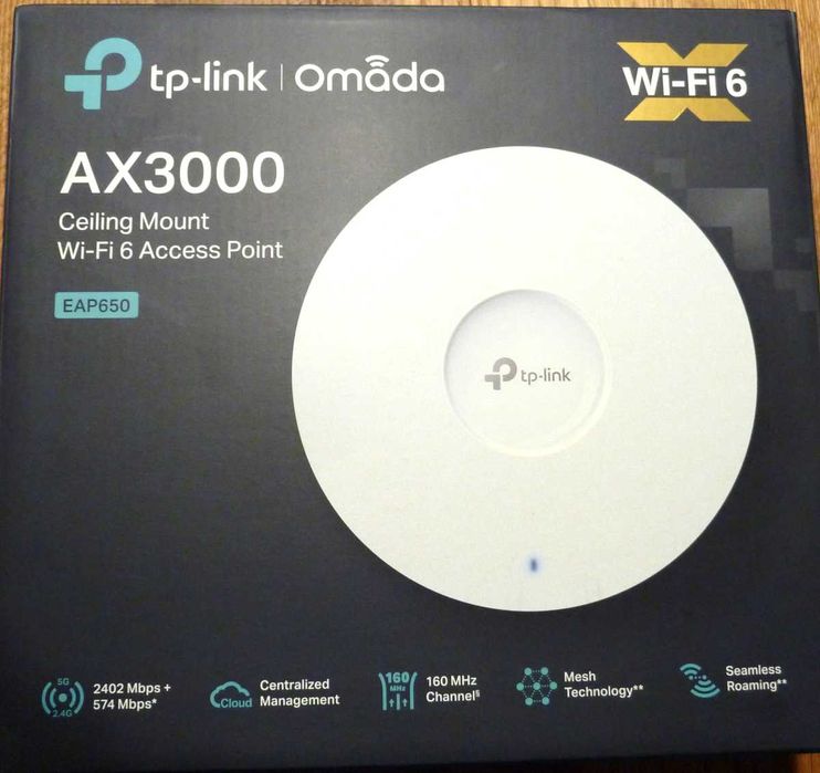 TP-Link EAP650, Punkt dostępowy WiFi 6 AX3000, PoE+, Omada SDN, Mesh