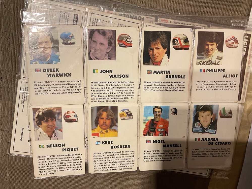 Lote de antigos calendários anos 80 Formula 1