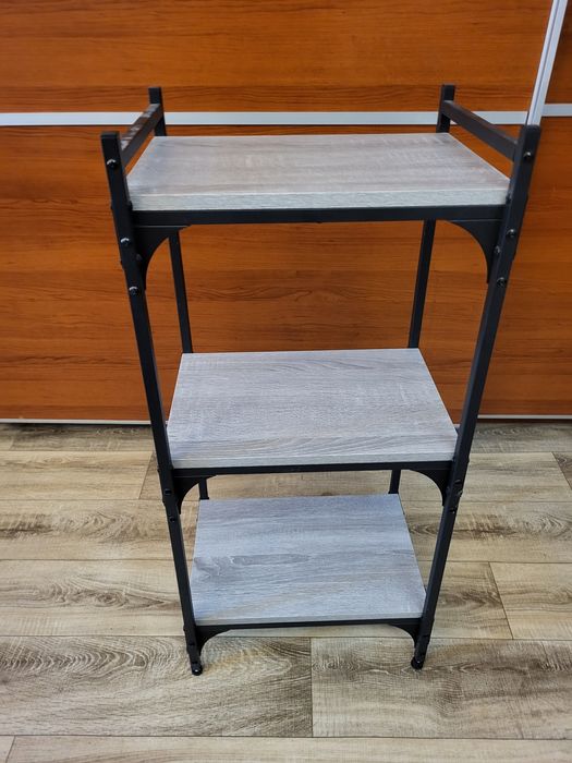 Regal czarny z szarymi półkami 40x30x80