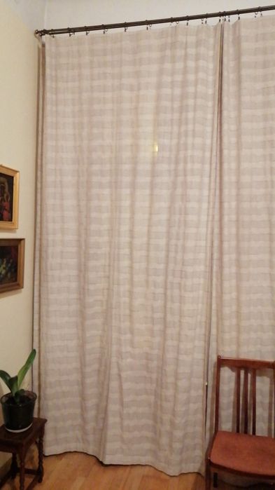Zasłony długie 3m x 1.6m szerokie bawełna ciepły szary