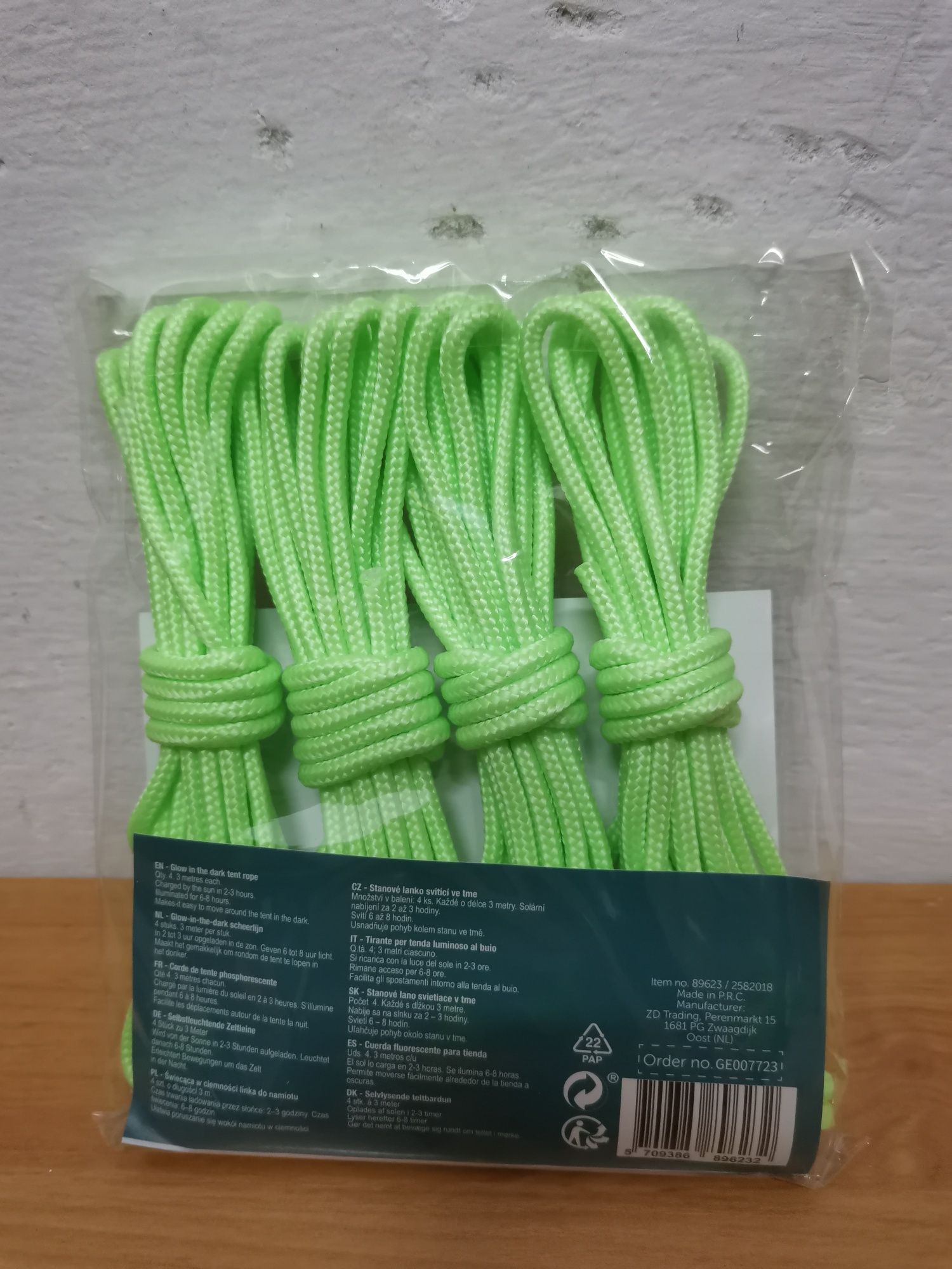 4x Linki fluorescencyjne do namiotu widoczne w ciemności 3m
