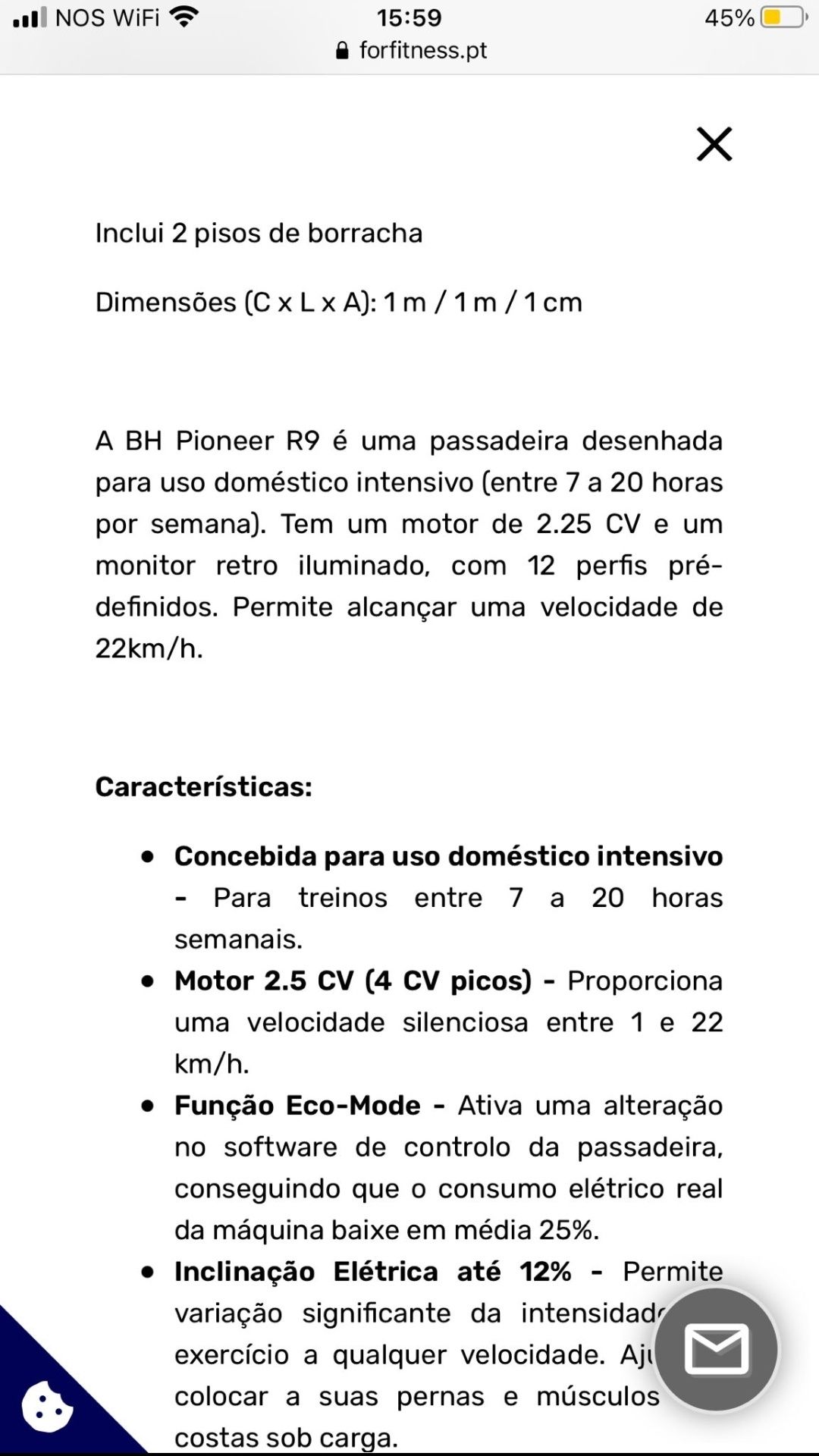 Passadeira dobrável BH Pioneer R9