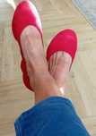 czerwone pantofelki na koturnie Gerry Weber 38