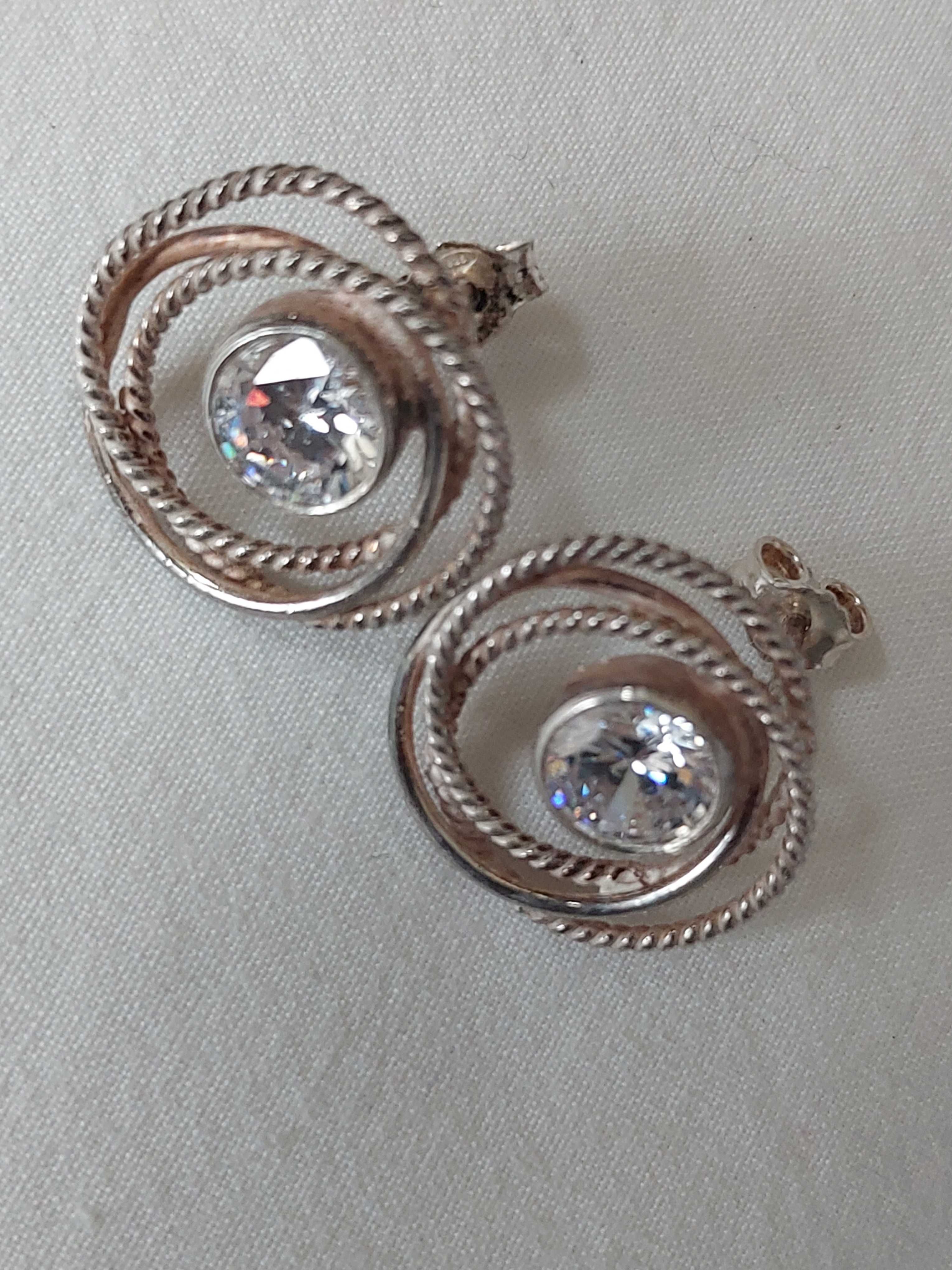 Srebre kolczyki srebro 925 i kryształy