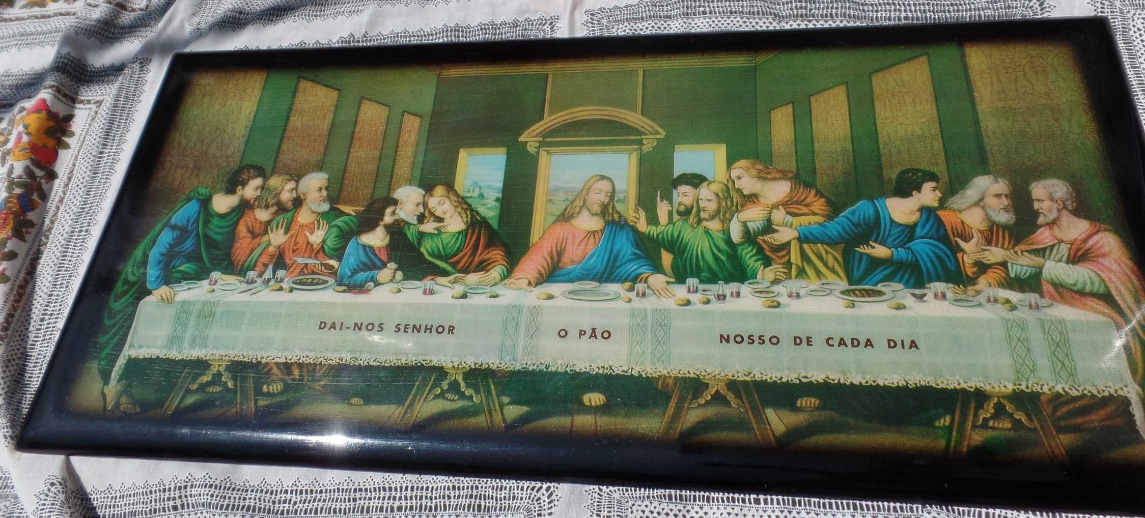 Quadro em Madeira " A Última Ceia de Cristo"