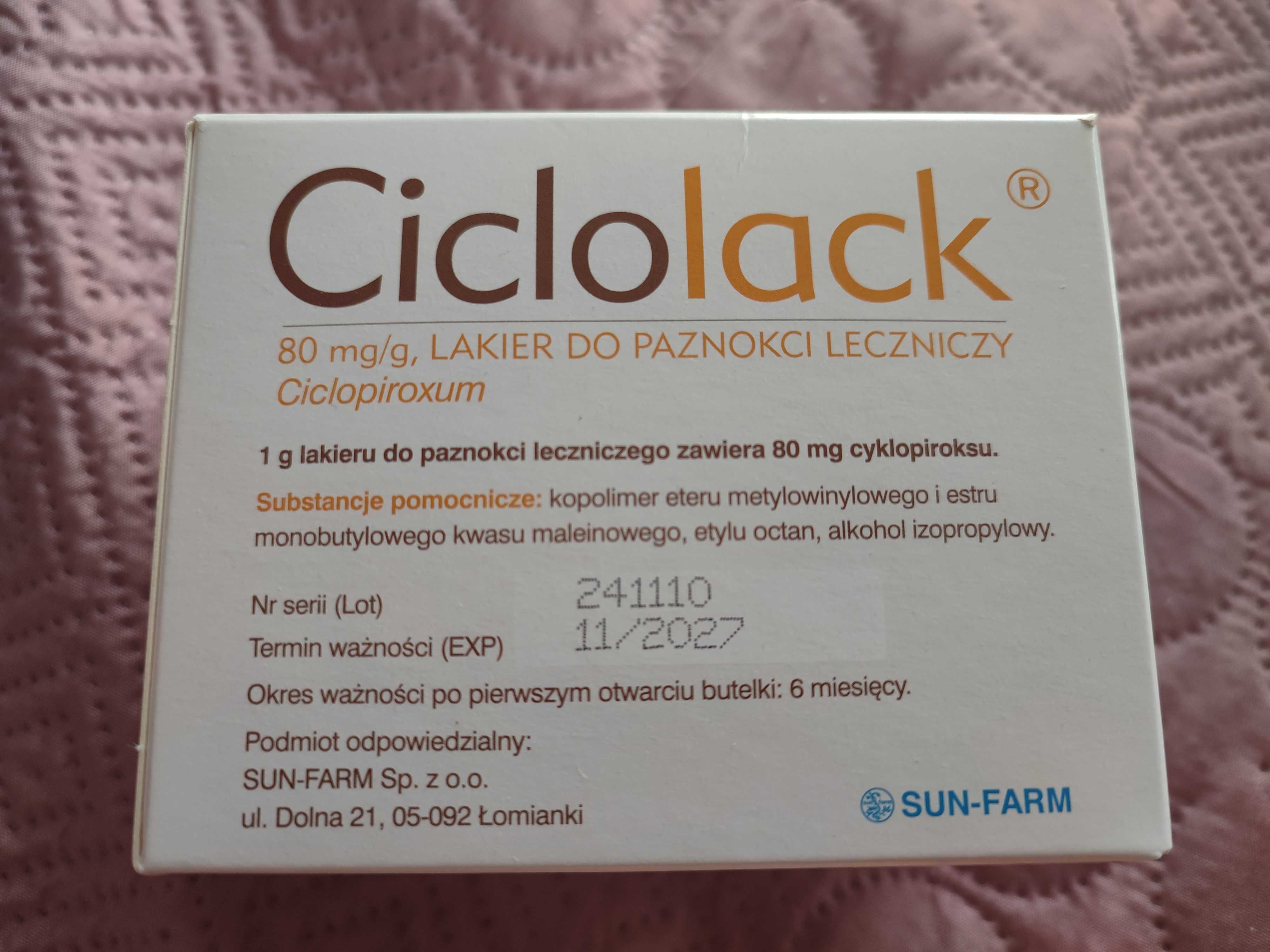 Lakier do paznokci przeciwgrzybiczny Ciclolack