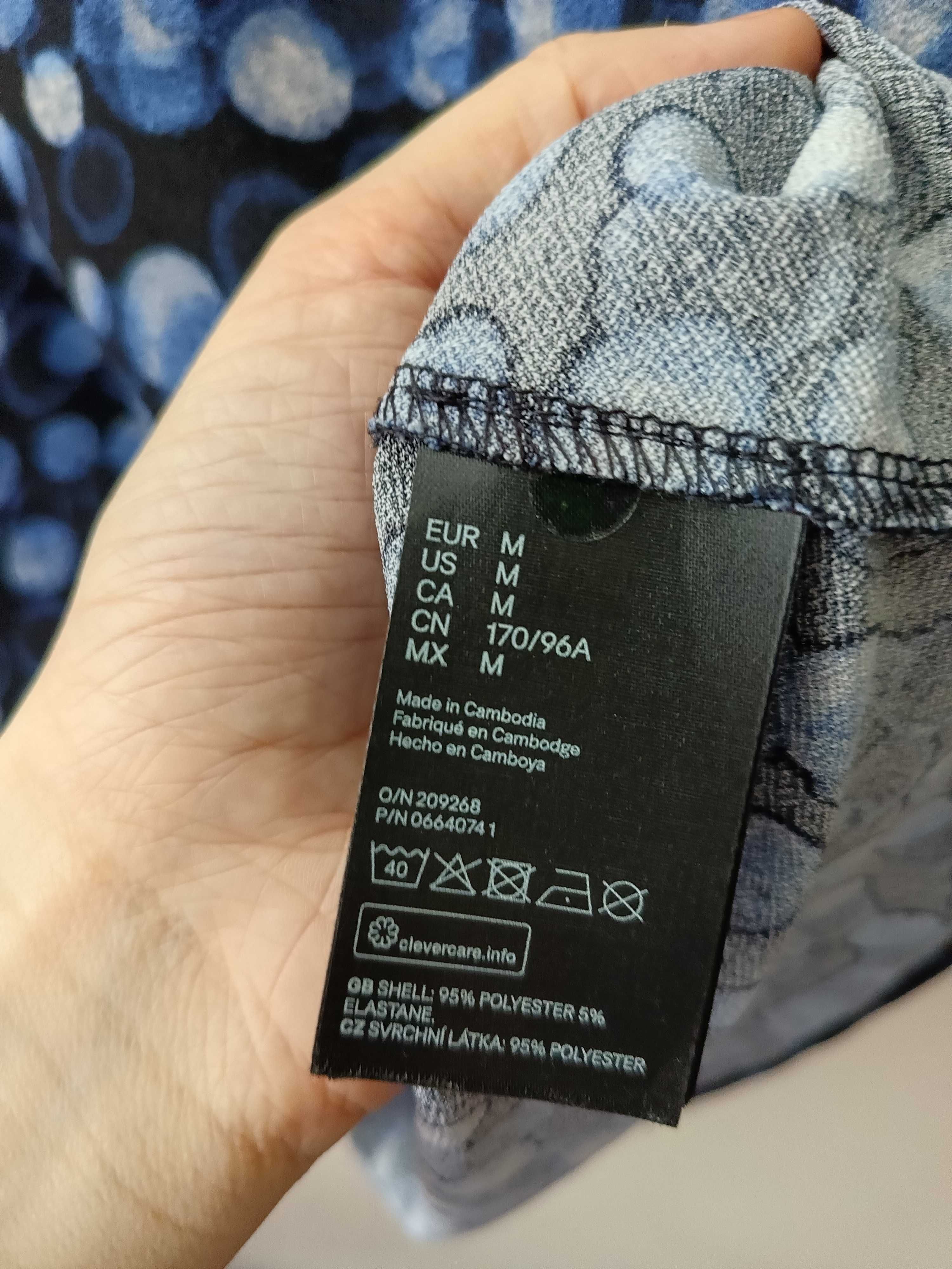 Czarno-niebieska bluzka H&M rozmiar 40/42