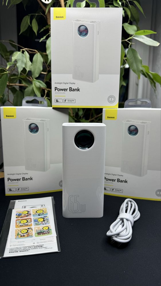 Портативний акумулятор Базеус Baseus 30000 mAh 65w зарядка ноута