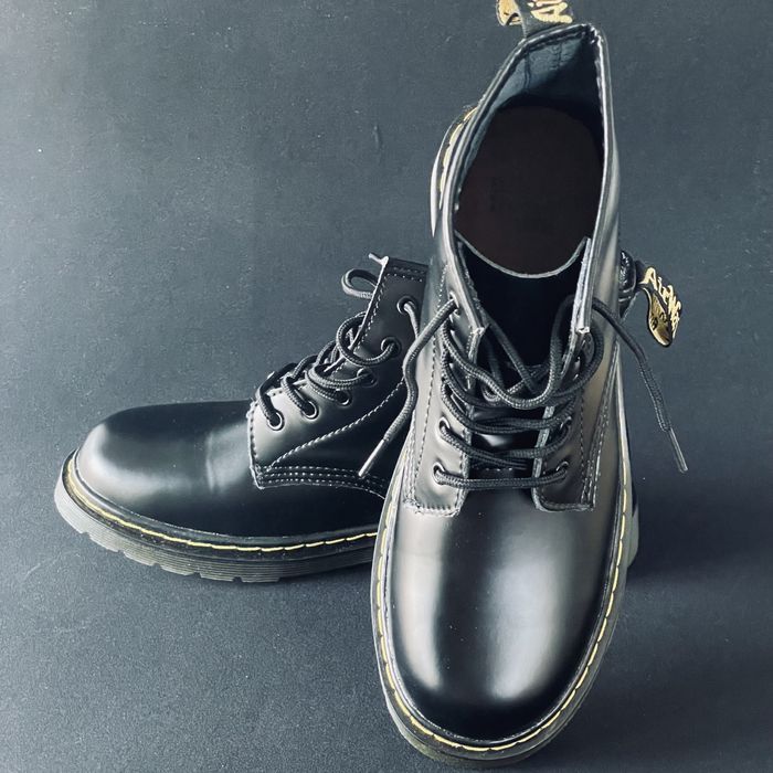 Glany botki unisex czarne 6 dziurek dr martin trzewiki traperki