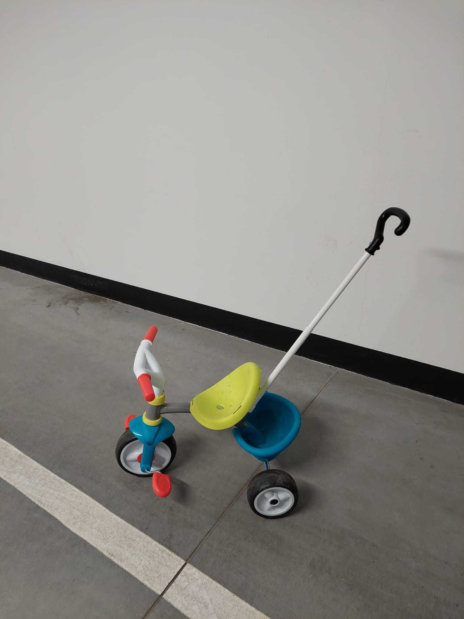 Rower trzykołowy z rączką smoby dla dziecka stan idealny