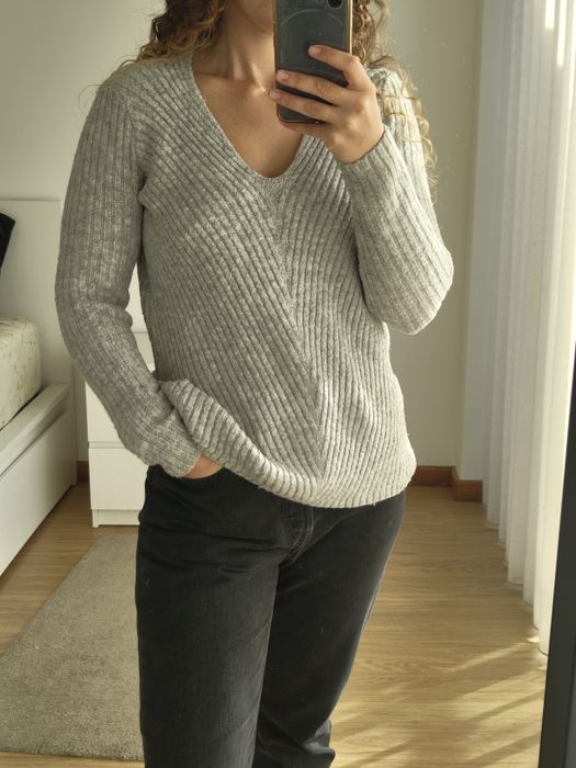 Camisola malha cinzenta Stradivarius