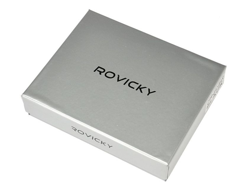 skórzany wizytownik zapinany rovicky  rfid brązowy