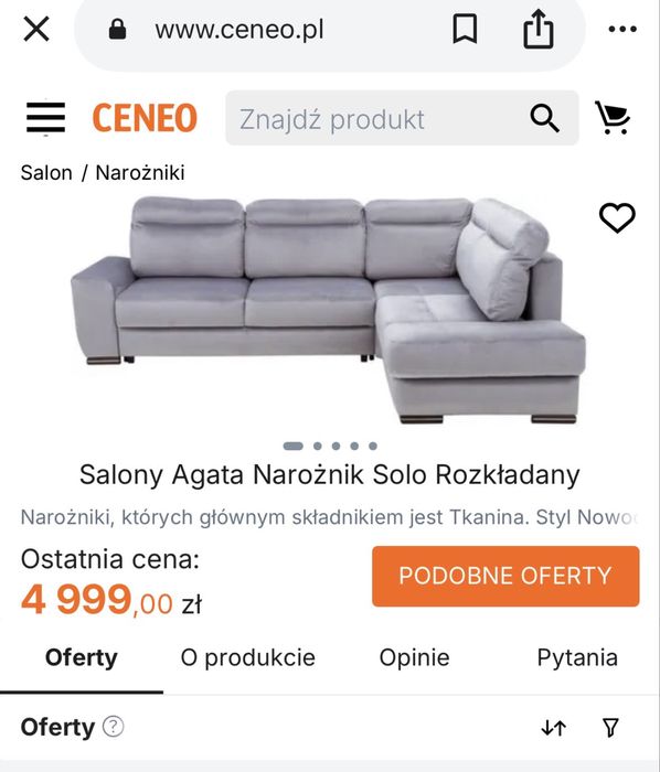 Narożnik Solo Rozkładany