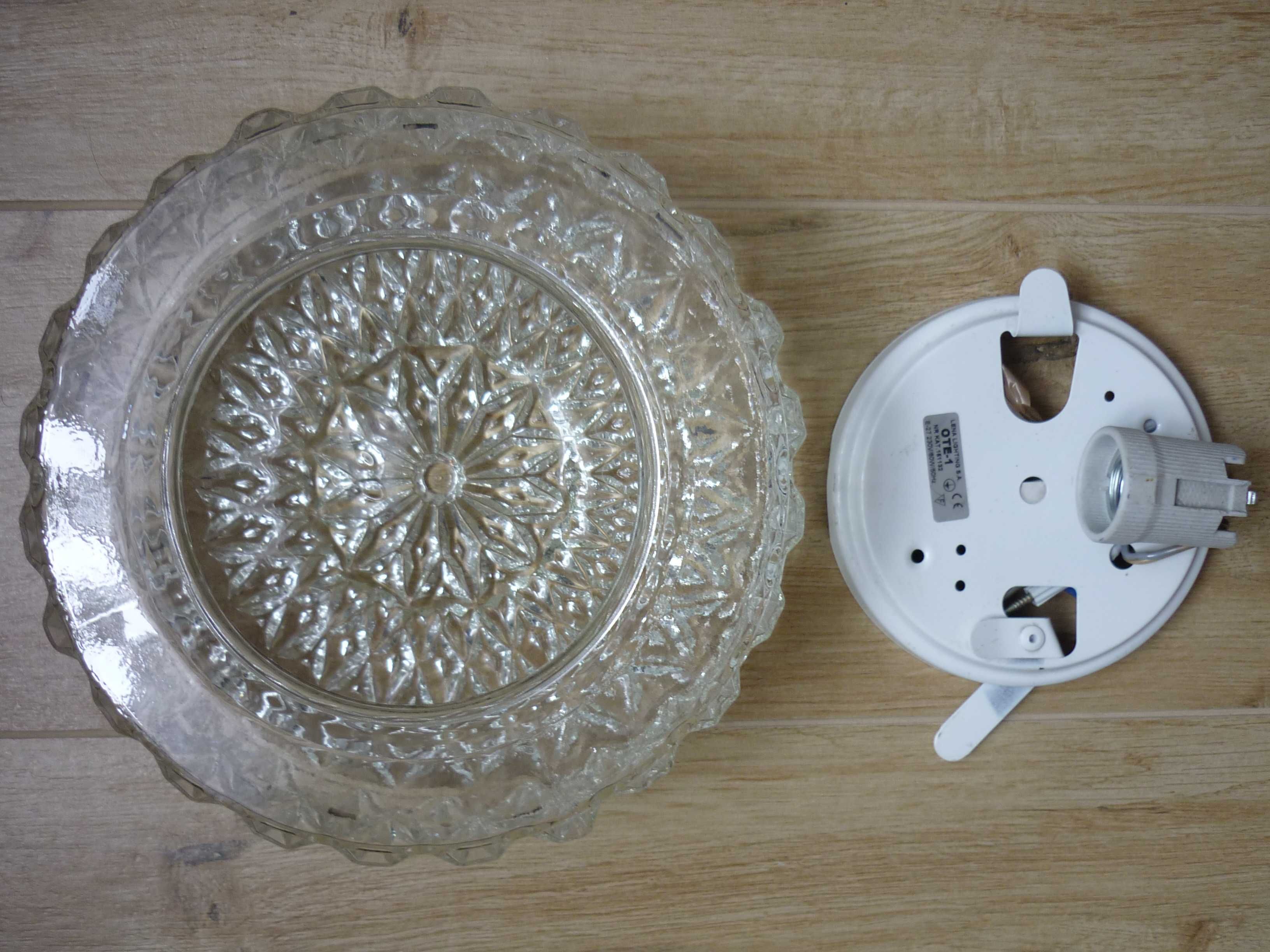 Lampa Plafon Polam Wilkasy PRL Nowa
