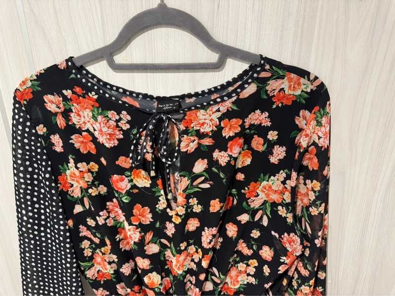 Sukienka zjawiskowa maxi długa asymetryczna kwiaty by o la la S/M