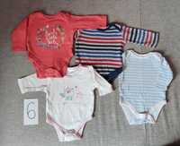 Body niemowlęce z długim rękawem, 4 szt., rozmiar 56-62