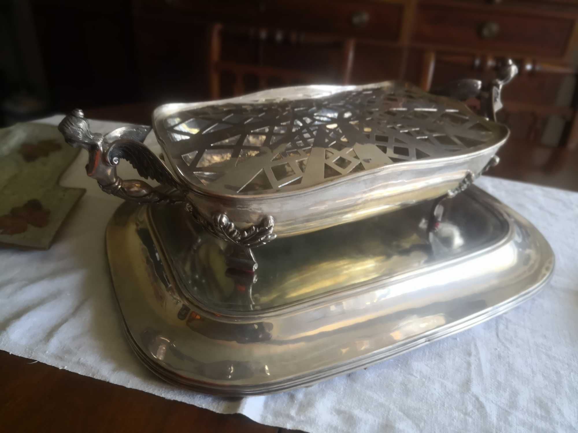 Centro de Mesa Prata Portuguesa Com Plateau