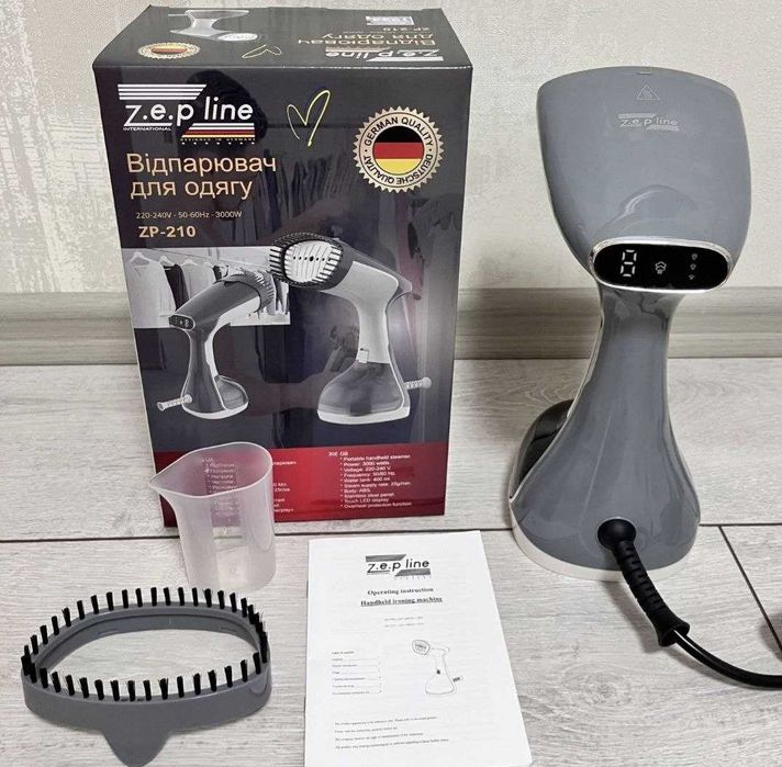 Вертикальний відпарювач Zepline ZP-210 — 3000 Вт, Сіре сенсорне